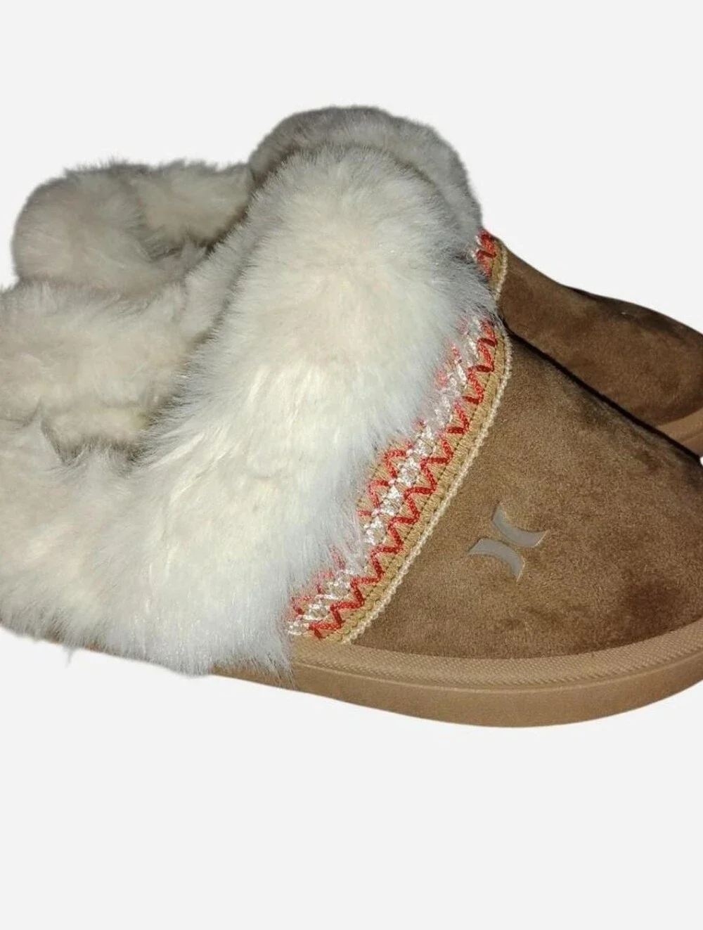 Hurley Faux Fur Lined Chestnut Mule Slippers (Size US 2 / Youth 2) NWOT